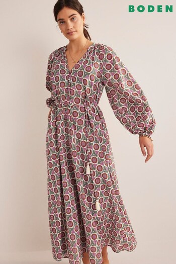 Boden Pink Notch Neck Maxi Raglan Dress (325809) | £98
