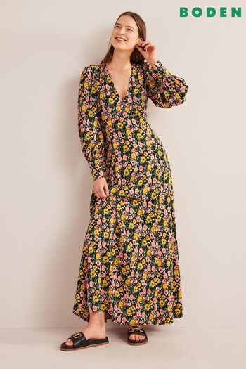 Boden Green Blouson Sleeve Maxi Tea Dress (326050) | £140