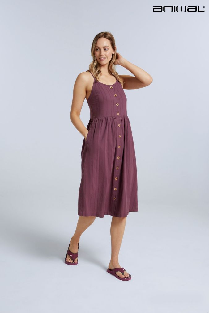 Good luck gem top button front midi dress