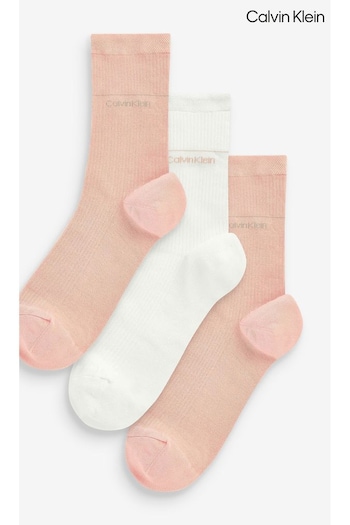 Calvin Klein Womens Pink Socks 3 Pack (327374) | £23