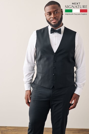 Black Signature Tollegno Wool Suit Waistcoat (327463) | £60