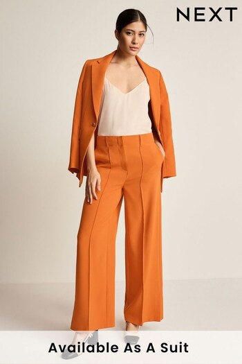 Orange Tailored Mid Rise Wide Leg Trousers leopard (327659) | £36