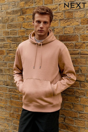 Clay/Neutral Regular Fit Jersey Cotton Rich Overhead Hoodie (327786) | £29