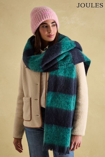 Joules Fenella Blue/Green Oversized Blanket Scarf (327787) | £29.95