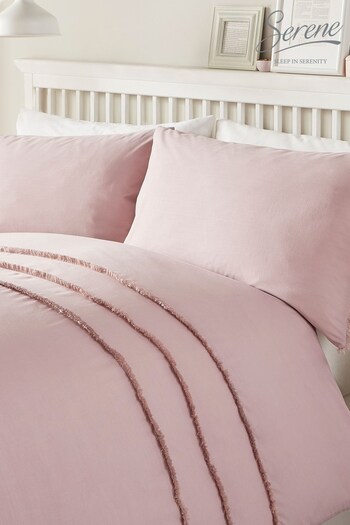 Serene Pink Tassels Duvet Cover And Pillowcase Set (327885) | £20 - £40