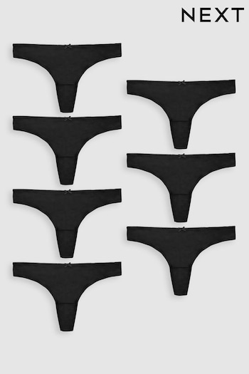 Black Thong Microfibre Knickers 7 Pack (327966) | £18