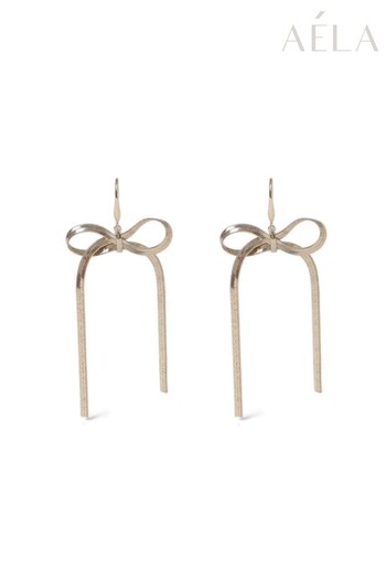 Aela Gold Tone Snake Chain Bow Earrings (327987) | £12.50