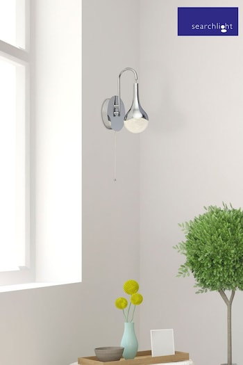 Searchlight Chrome Daisy with Crushed Ice Shade LED Wall Light (328092) | £38