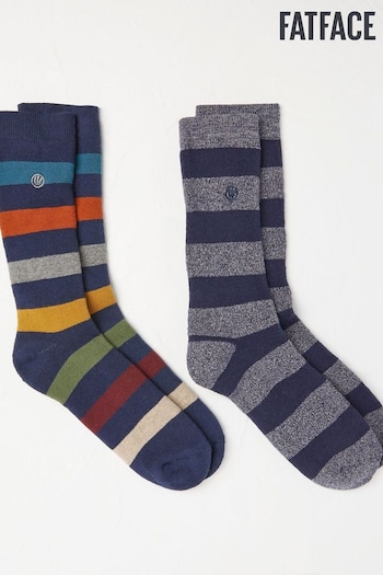 FatFace Blue Stripe Thermal Socks 2 Pack (328188) | £16
