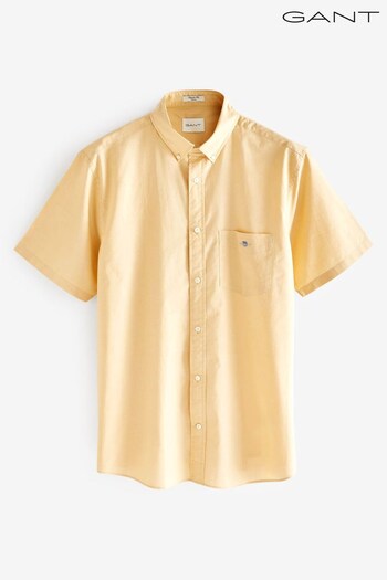 GANT Yellow Poplin Short Sleeve Shirt (328218) | £90