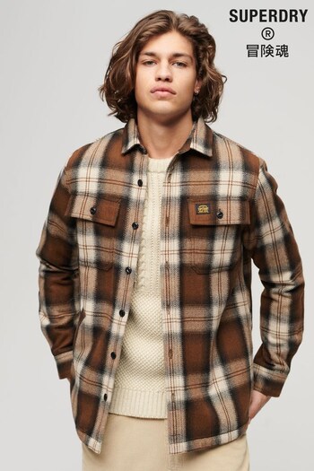 Superdry Brown Wool Miller Overshirt (328353) | £75