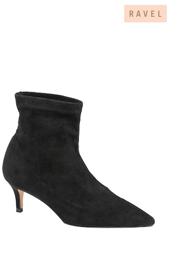 Ravel Black Imi Suede Sock Ankle Boots (328381) | £65