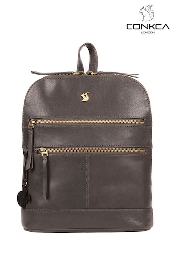 Conkca Francisca Grey Leather Backpack (328493) | £69