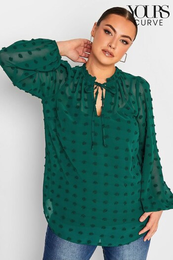 Yours Curve Green Dobby Blouse (328515) | £27