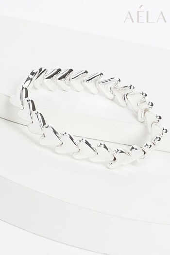 Aela Silver Tone Heart Stretch Bracelet (328542) | £12.50