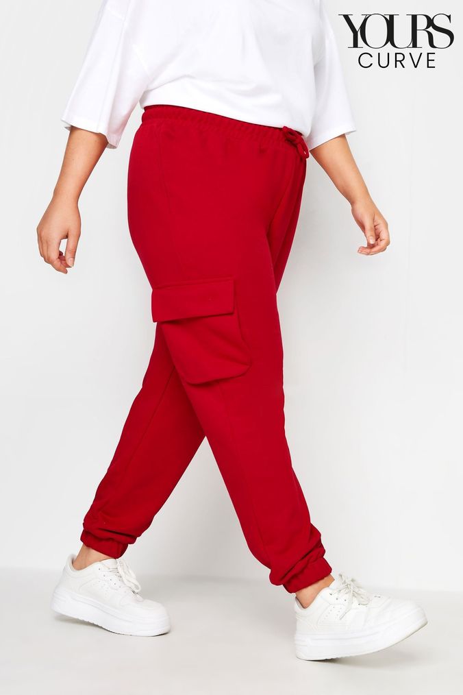 Buy Women s Red Plain Joggers Online Next UK
