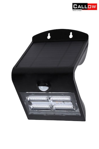 Callow Black Outdoor Waterproof Solar LED Wall Light (328651) | £40