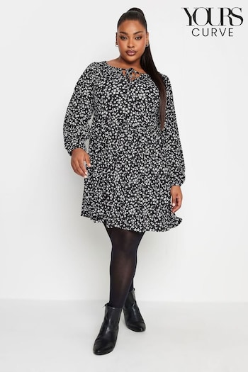 Yours Curve Black Textured Mini Dress (328744) | £31