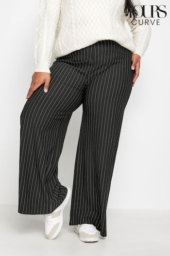 Yours Curve Black Limited Pinstripe Trousers (328790) | £29