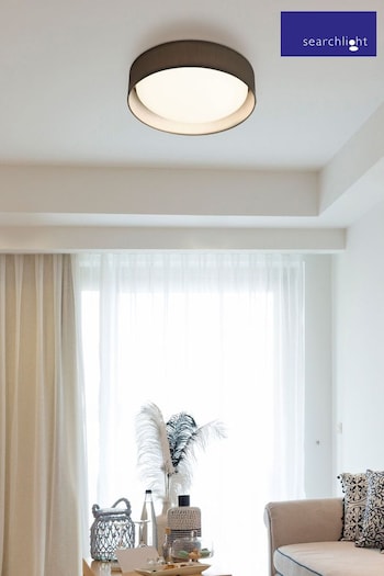 Searchlight White Laurel Grey LED Flush Ceiling Light (328914) | £63