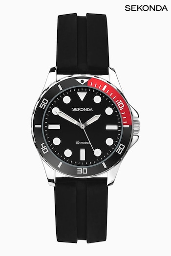 Sekonda Ladies Balearic Rubber Strap Black Watch (328921) | £40