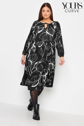 Yours Curve Black Textured Midaxi Dress (329031) | £37