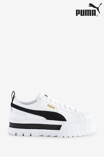 Puma White Mayze Leather Shoes (329152) | £90