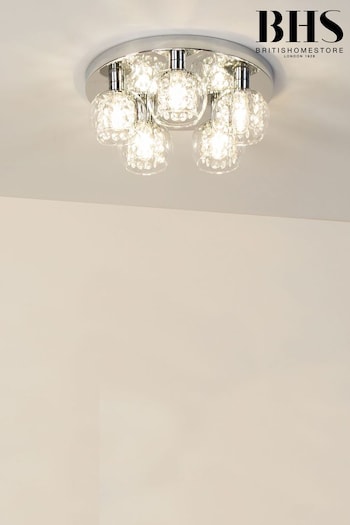 BHS Chrome Megara 5lt Bathroom Flush Ceiling Light (329280) | £110