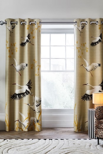 Rockett St George Cream Eyelet Cranes Curtains (329390) | £90 - £230
