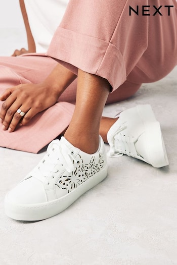 White Forever Comfort® Butterfly Lace-Up Chunky Trainers (329537) | £36