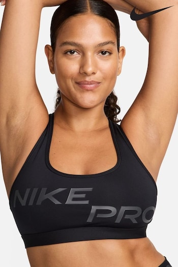 Nike Black Pro Swoosh Light-Support Non-Padded Graphic leopard Bra (329664) | £38