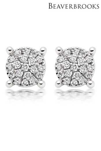 Beaverbrooks 9ct White Gold Diamond Cluster Stud Earrings (329805) | £750