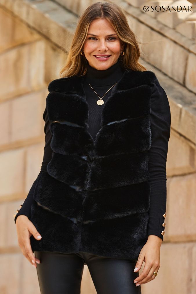 Buy Women s Borg Curve Faux Fur Coatsandjackets Online Next UK