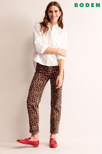 Boden Brown Mid Rise Printed Slim Jeans (330092) | £95