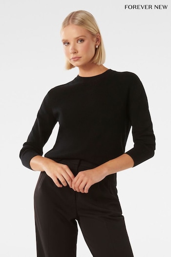 Forever New Black Pippa Crew Neck Essential Knit Jumper (330496) | £55