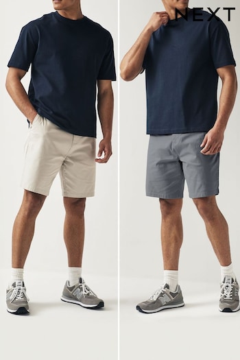 Blue/Ecru Straight Stretch Chinos fit Shorts 2 Pack (330611) | £36