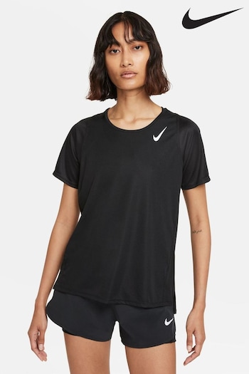 Nike Black Dri-FIT Race Short-Sleeve Running Top (331187) | £38