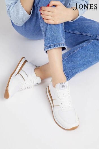 Jones Bootmaker Consciously Crafted Tristana Apple White Leather Trainers (331533) | £99