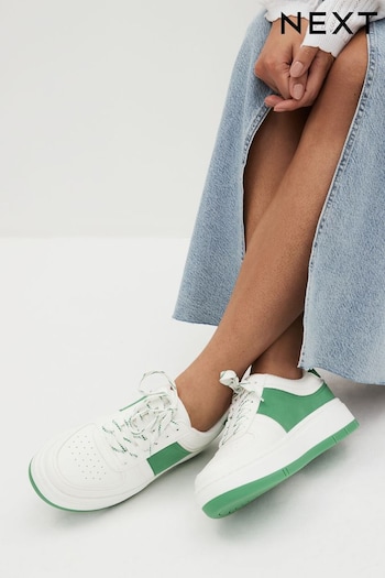 White/Green Forever Comfort Chunky Lace Up Trainers (331634) | £42