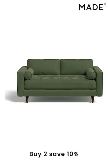 MADE.COM Matt Velvet Grass Green Scott 2 Seater Sofa (331667) | £999