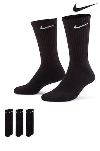 Nike Black Everyday Cushioned Crew 3 Packs Socks (332241) | £17
