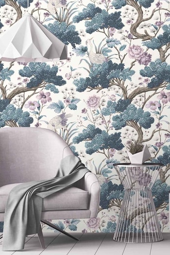 Woodchip & Magnolia Blue Crane Bird Wallpaper (332278) | £85