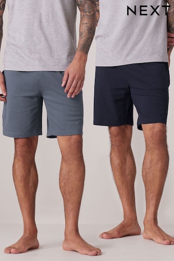 Navy Blue/Grey Texture Lightweight Shorts 2 Pack (332411) | £27