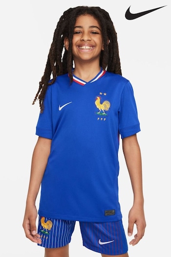 Nike Blue Jr. France Stadium Grey Football Shirt (332574) | £65