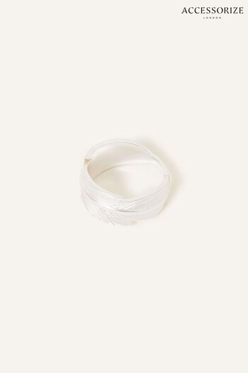 Accessorize Silver Tone Feather Ring (332730) | £16