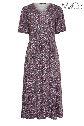 M&Co Pink Petite Angel Sleeve Dress (332747) | £34