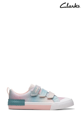 Clarks Pink Pastel Foxing Brill Kids Canvas Shoes (332945) | £30 - £34