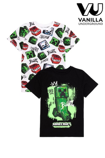 Vanilla Underground Black Boys Minecraft T-Shirts Sort 2 Pack (332982) | £22