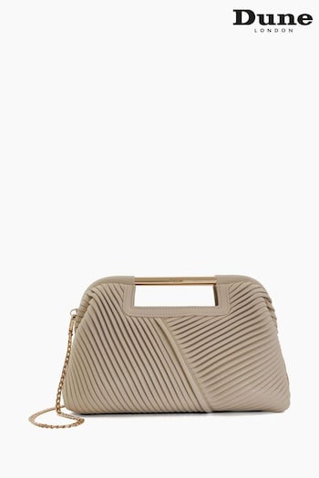 Dune London Cream Ebec Pleated Framed Clutch Bag (333053) | £85