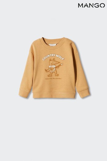 Mango Yellow Printed Cotton Sweatshirt (333390) | £15